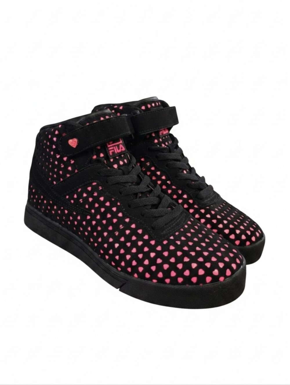 Fila | Limited Edition Vulc 13 Glitter Heart Fishnet High-Top Sneakers NEW!!